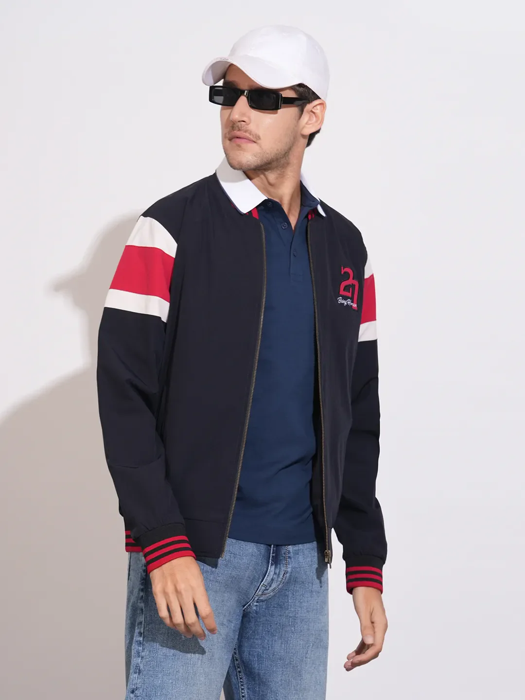 Blue Regular Fit Long Sleeves Polyester Men's Jacket by Being Human Clothing - Image 6
