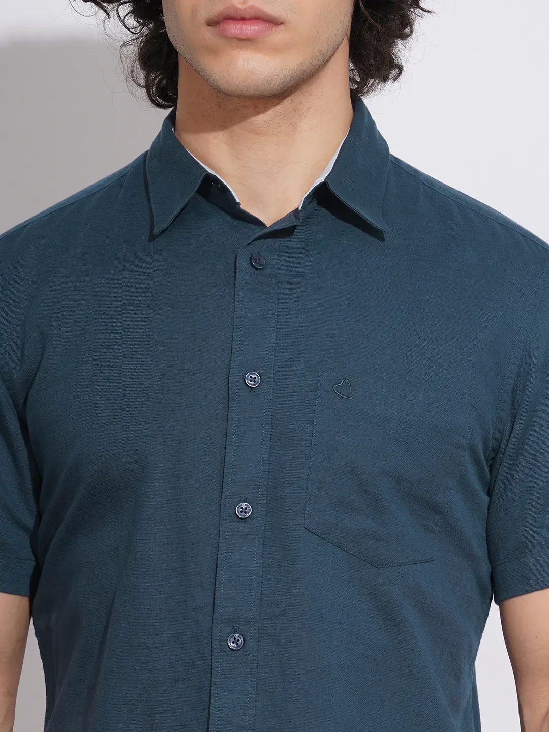 Navy Regular Fit Regular Collar Men's Shirt by Being Human Clothing - Image 5