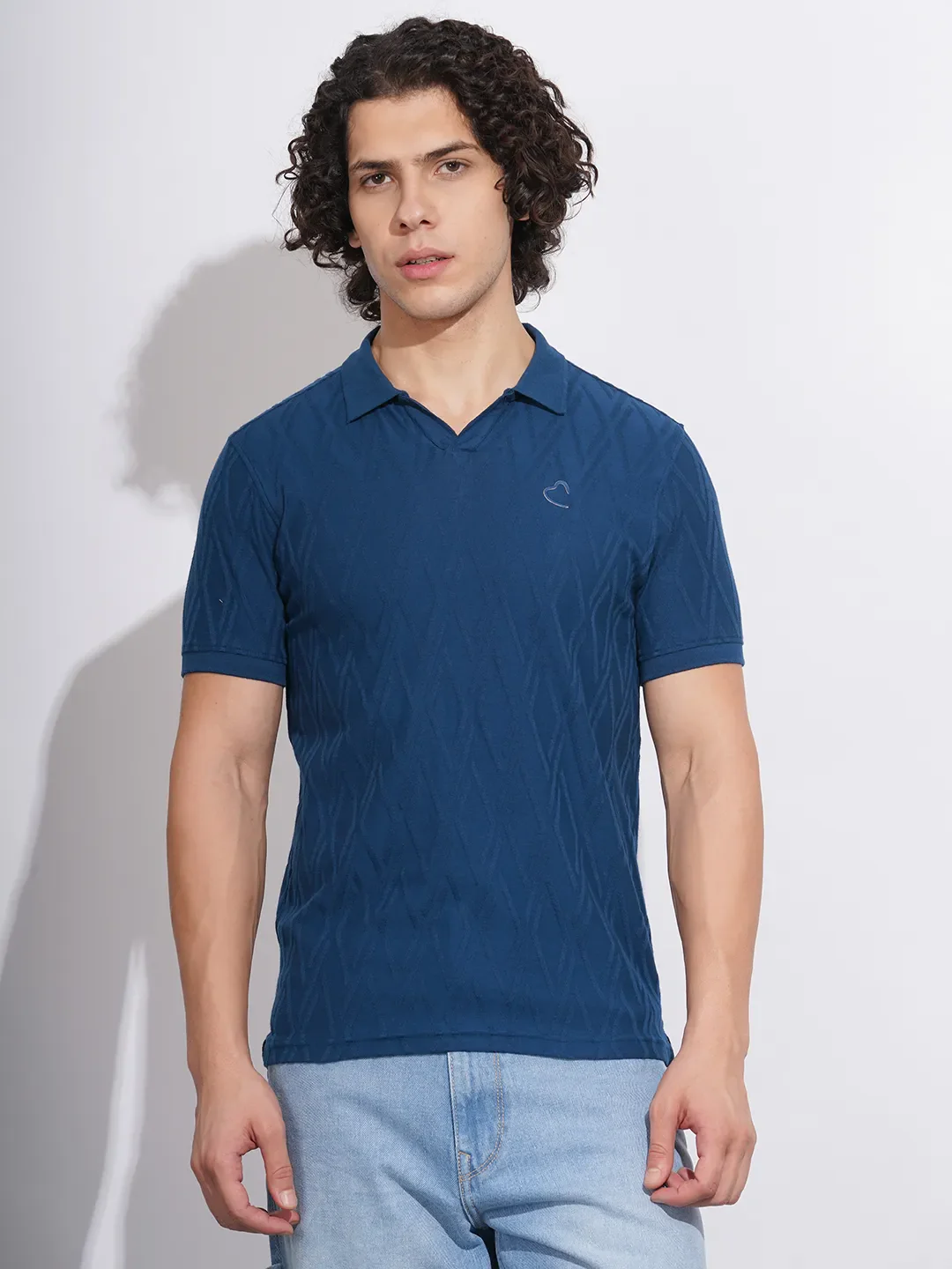Navy Regular Fit Men's Polo T-Shirt by Being Human Clothing