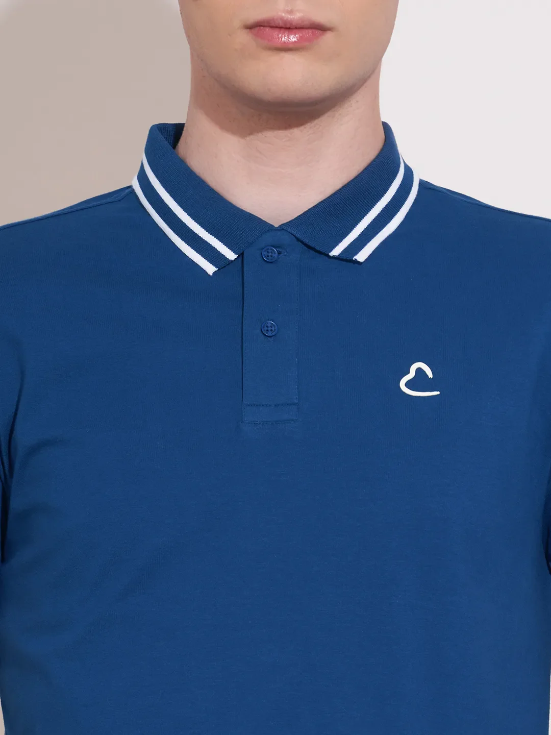 Navy Regular Fit Men's Polo T-Shirt by Being Human Clothing - Image 5