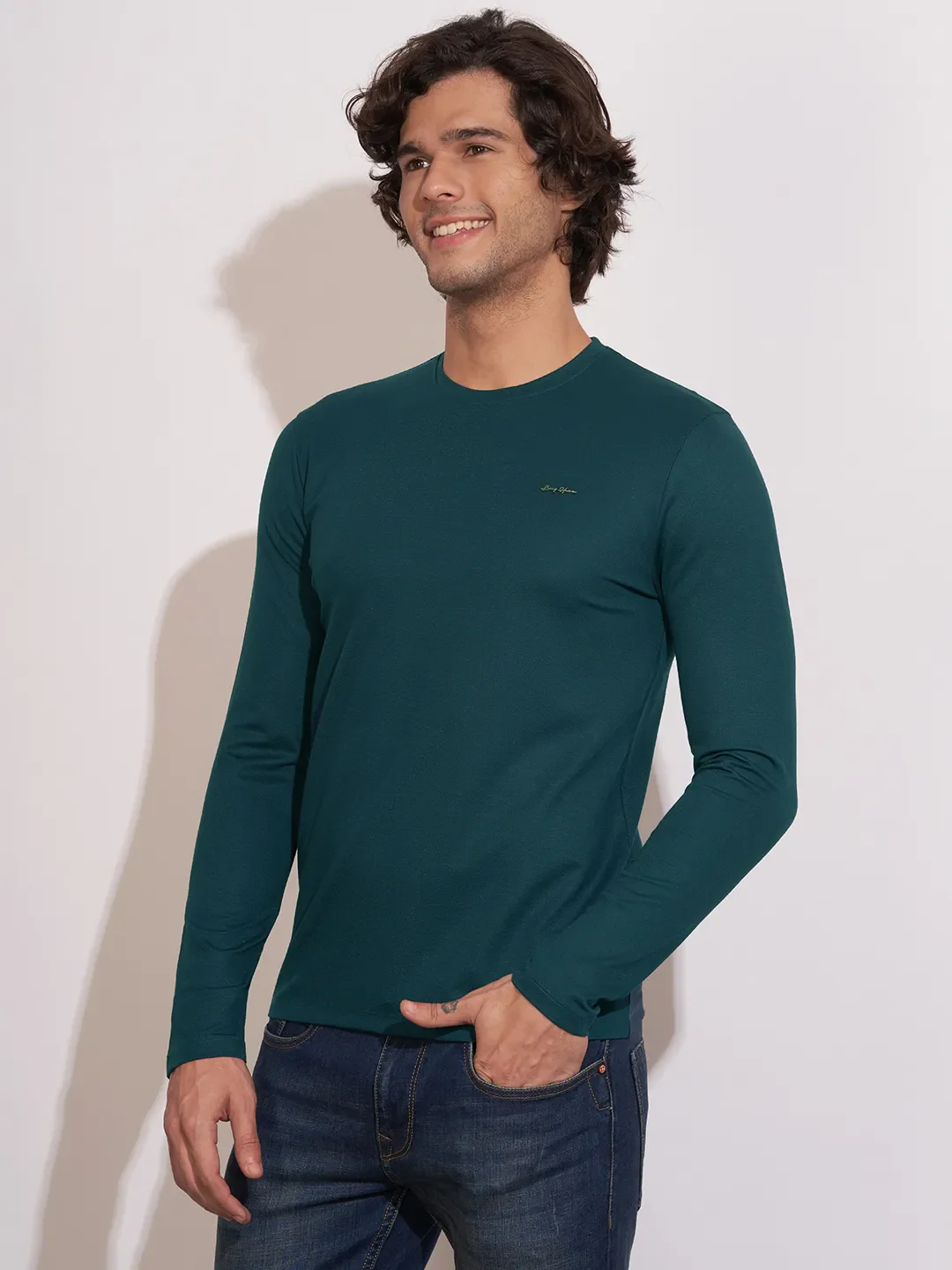 Navy Moderno Fit Round Neck Men's T-Shirt by Being Human Clothing - Image 2
