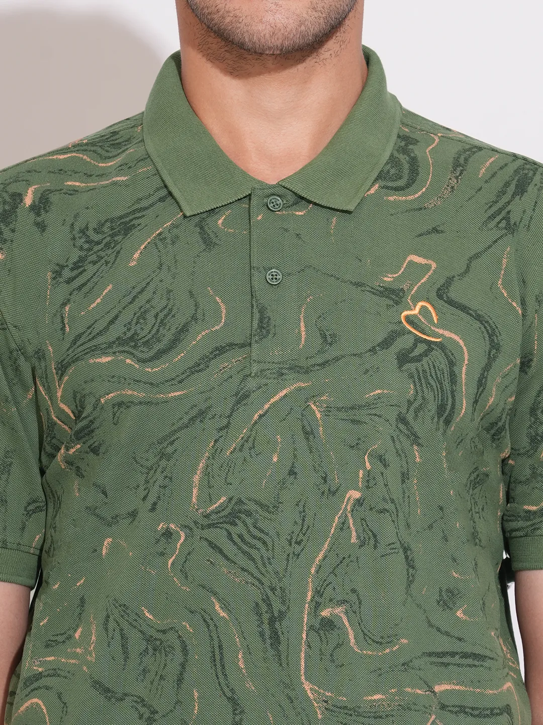 Olive Regular Fit Men's Polo T-Shirt by Being Human Clothing - Image 5
