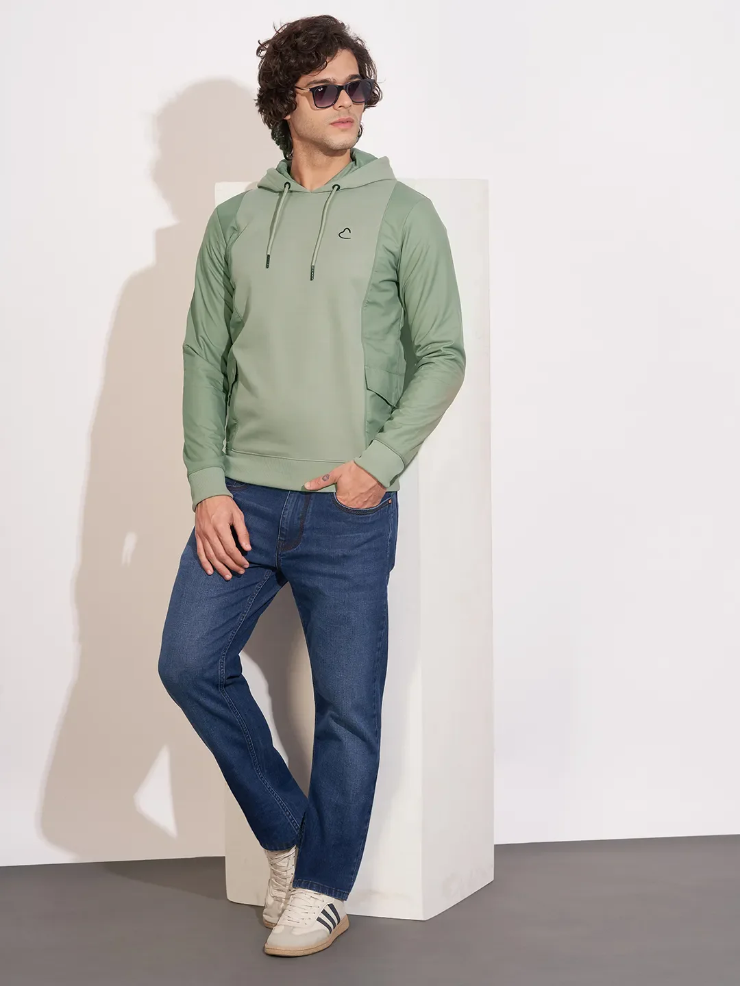 Olive Regular Fit  Long Sleeves Men's Hoodie by Being Human Clothing - Image 4