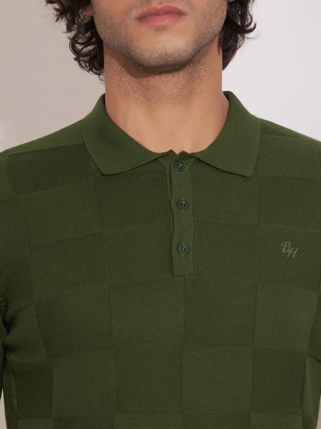 Olive Regular Fit Men's Polo T-Shirt by Being Human Clothing - Image 5