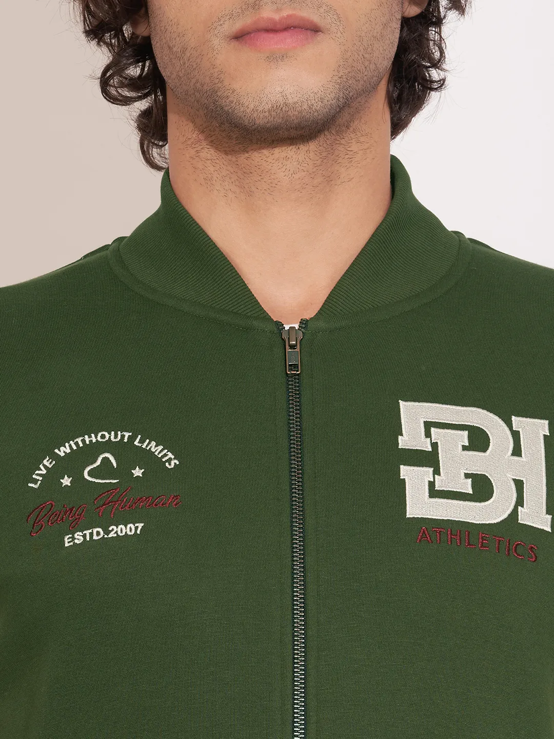 Olive Regular Fit Round Neck Men's Sweatshirt by Being Human Clothing - Image 5
