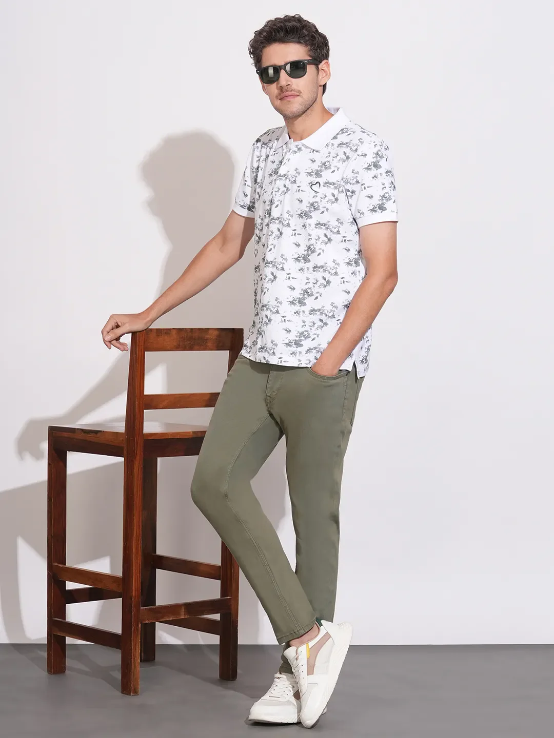 Olive Skinny Fit Denims For Men By Being Human Clothing - Image 4