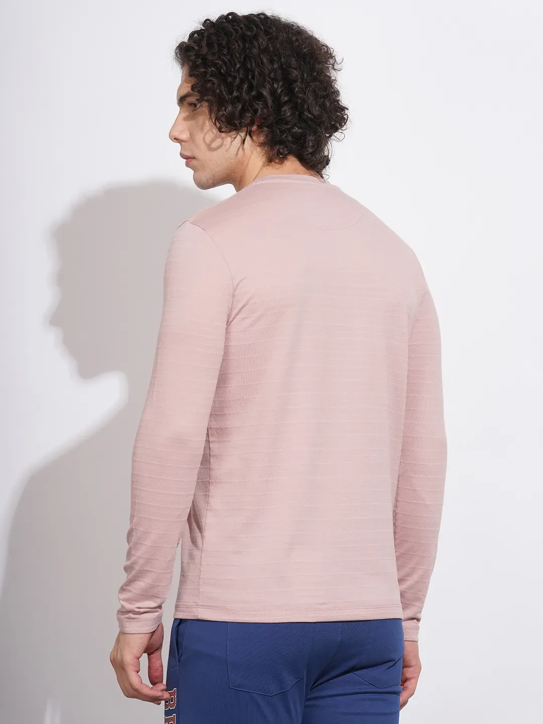 Pink Moderno Fit Men's Long Sleeves T-Shirt by Being Human Clothing - Image 3