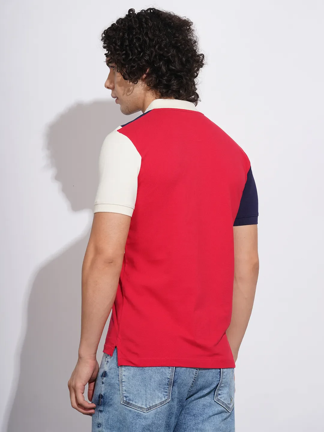 Red Regular Fit Men's Polo T-Shirt by Being Human Clothing - Image 3