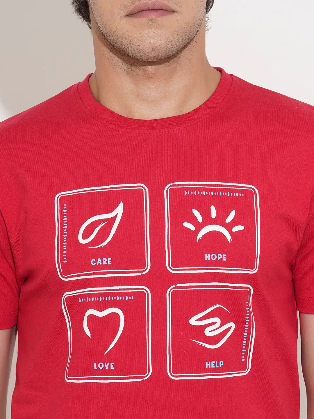 Red Regular Fit Round Neck Men's T-Shirt by Being Human Clothing - Image 5