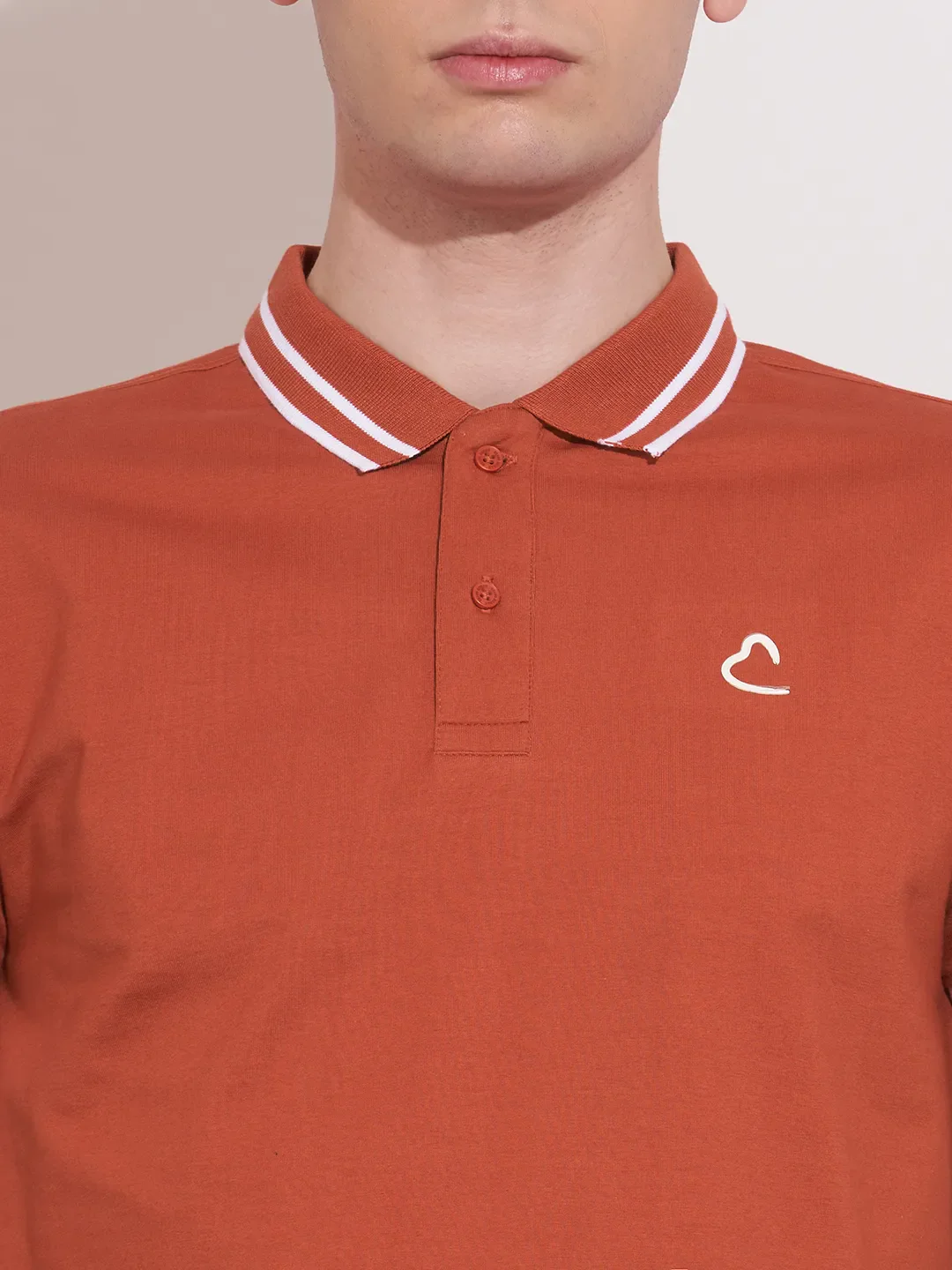 Rust Regular Fit Men's Polo T-Shirt by Being Human Clothing - Image 5