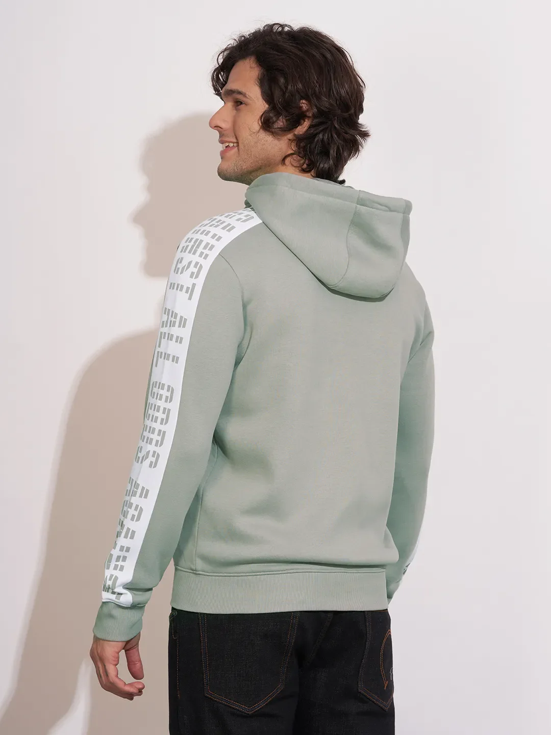 Silver Regular Fit Men's Hoodie by Being Human Clothing - Image 3