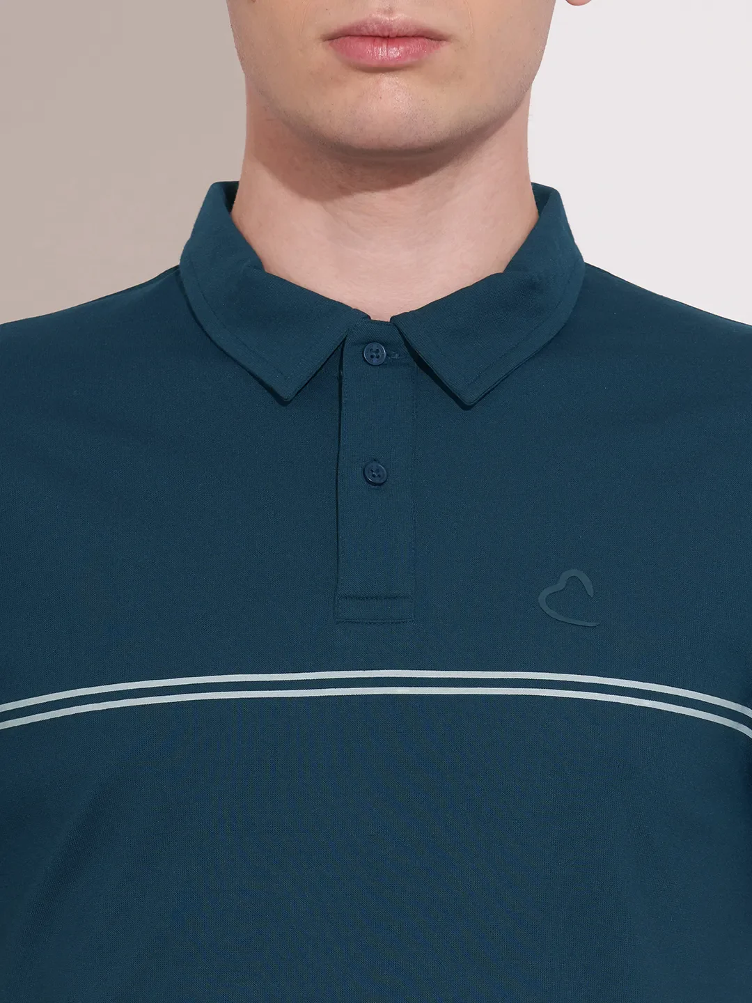 Teal Regular Fit Men's Polo T-Shirt by Being Human Clothing - Image 5