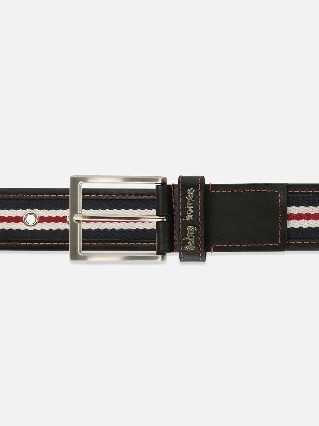 Black Cotton Men's Belt By Being Human Clothing - Image 3