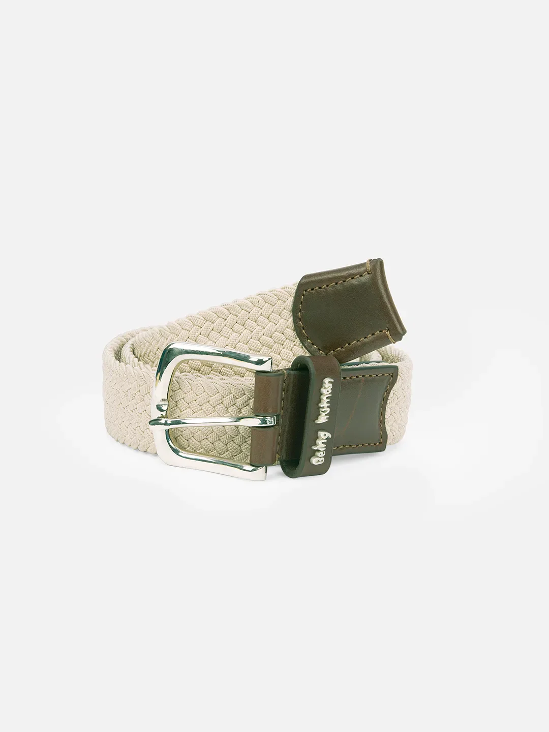 Ecru Polyester Blend Men's Belt By Being Human Clothing - Image 5