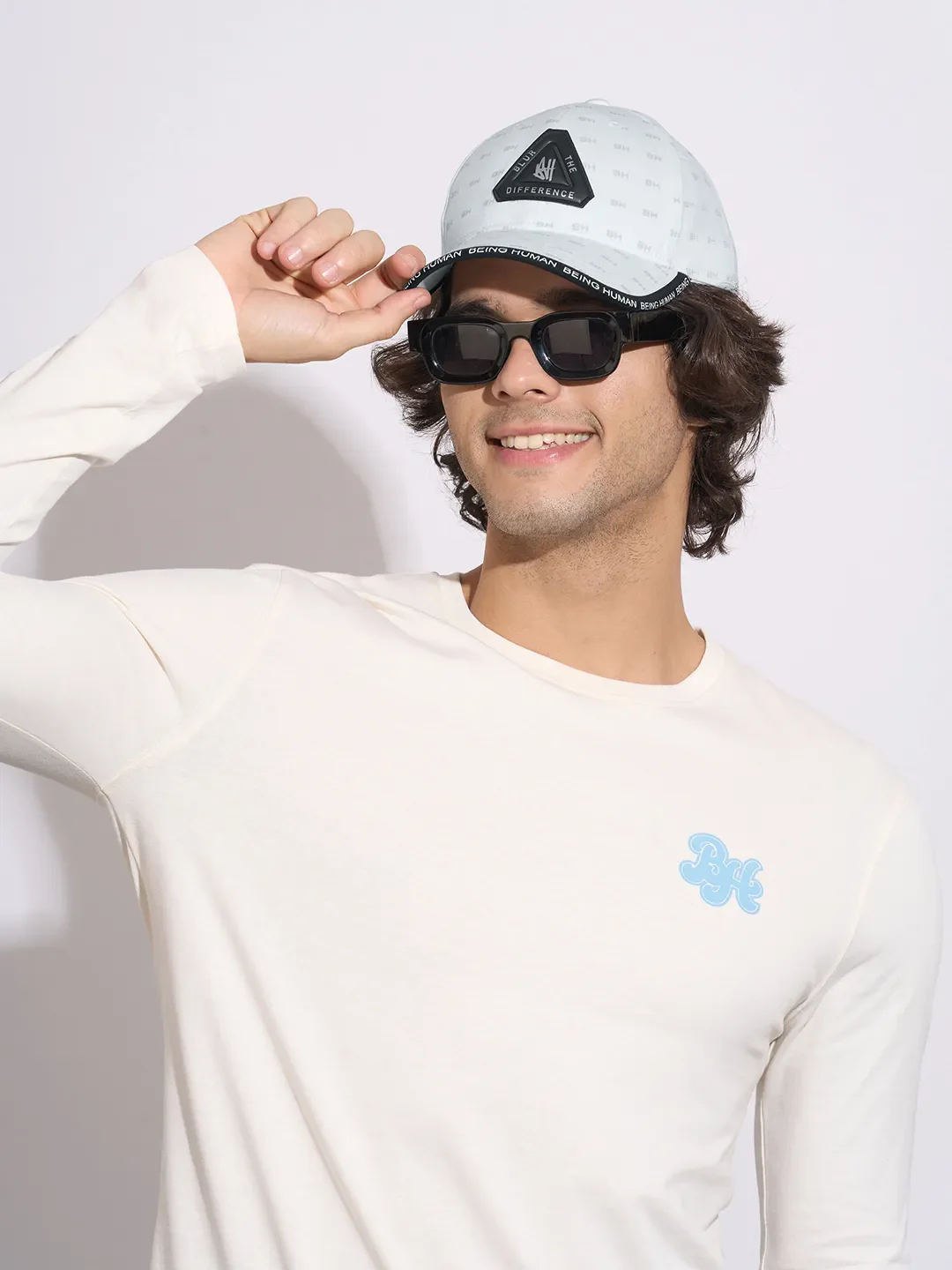 White Cotton Unisex Cap by Being Human Clothing