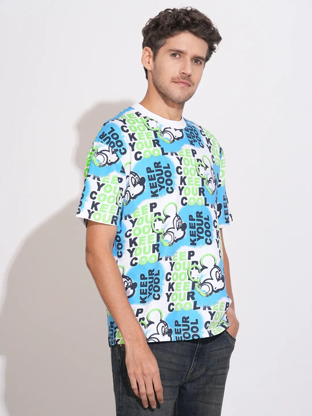 White Easy Fit Round Neck Men's T-Shirt by Being Human Clothing - Image 2