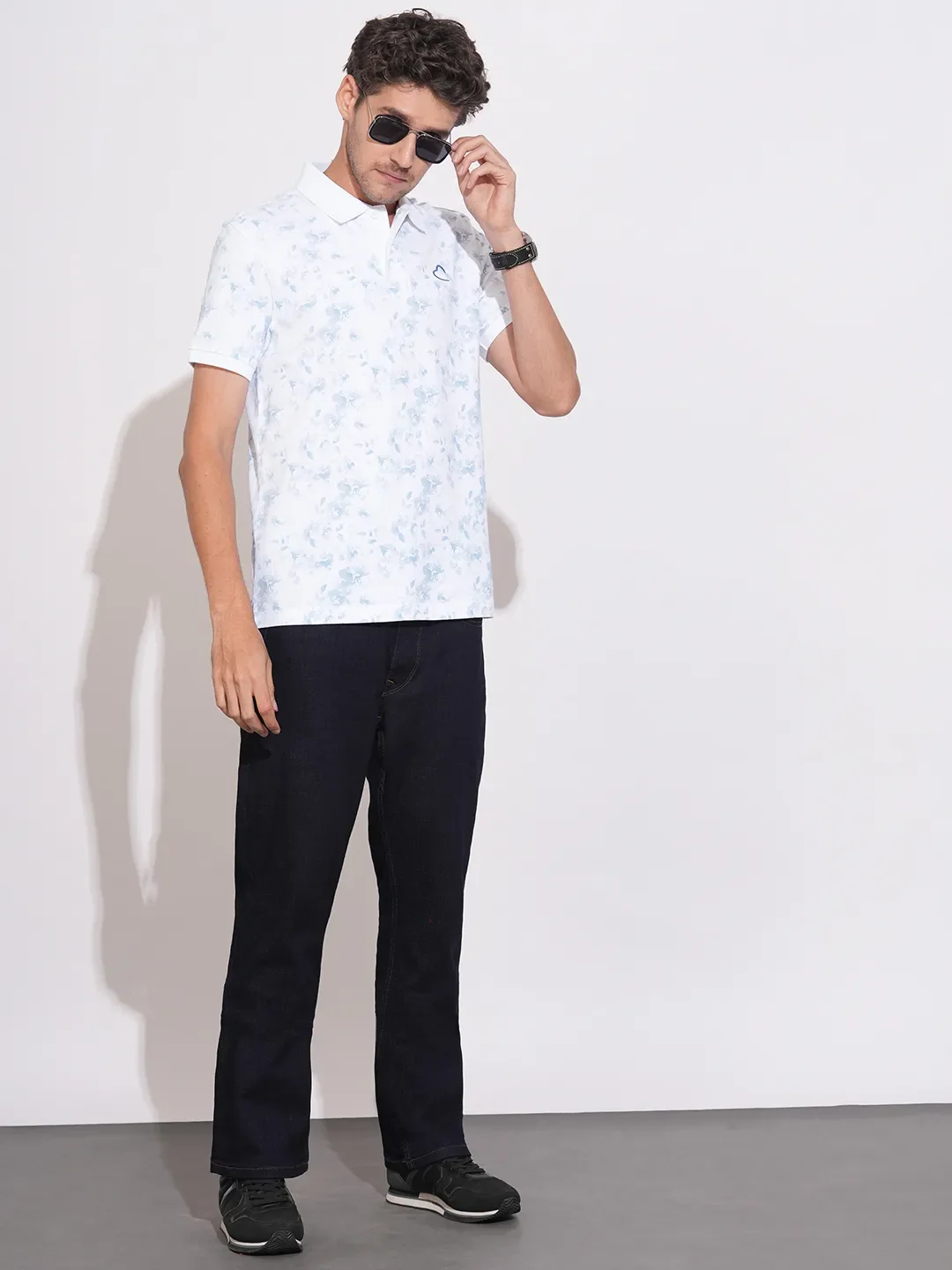 White Regular Fit Men's Polo T-Shirt by Being Human Clothing - Image 4