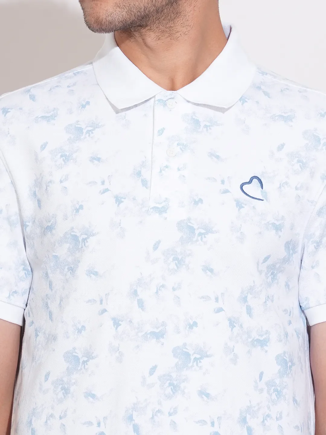 White Regular Fit Men's Polo T-Shirt by Being Human Clothing - Image 5