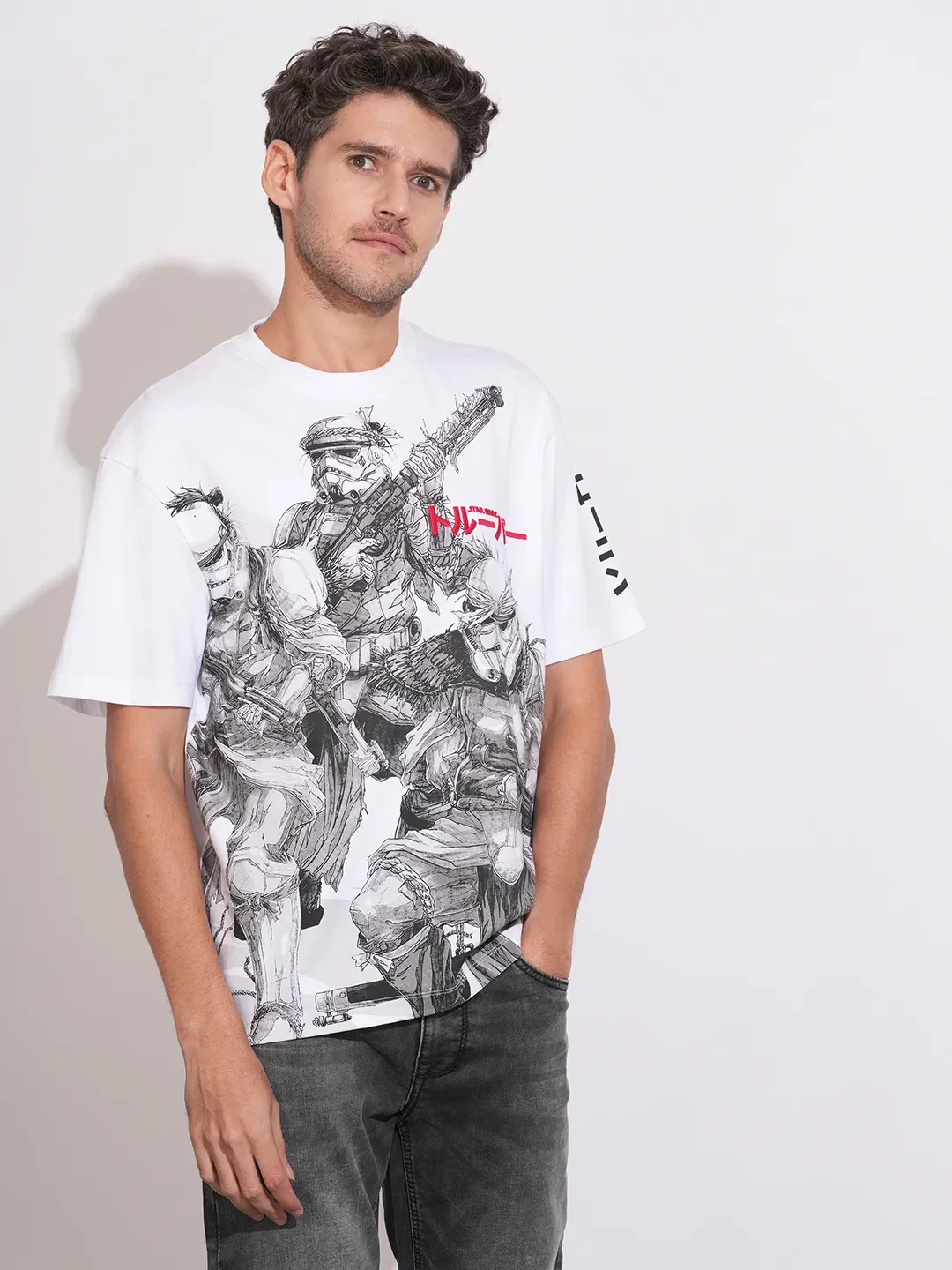 White Easy Fit Round Neck Men's T-Shirt by Being Human Clothing