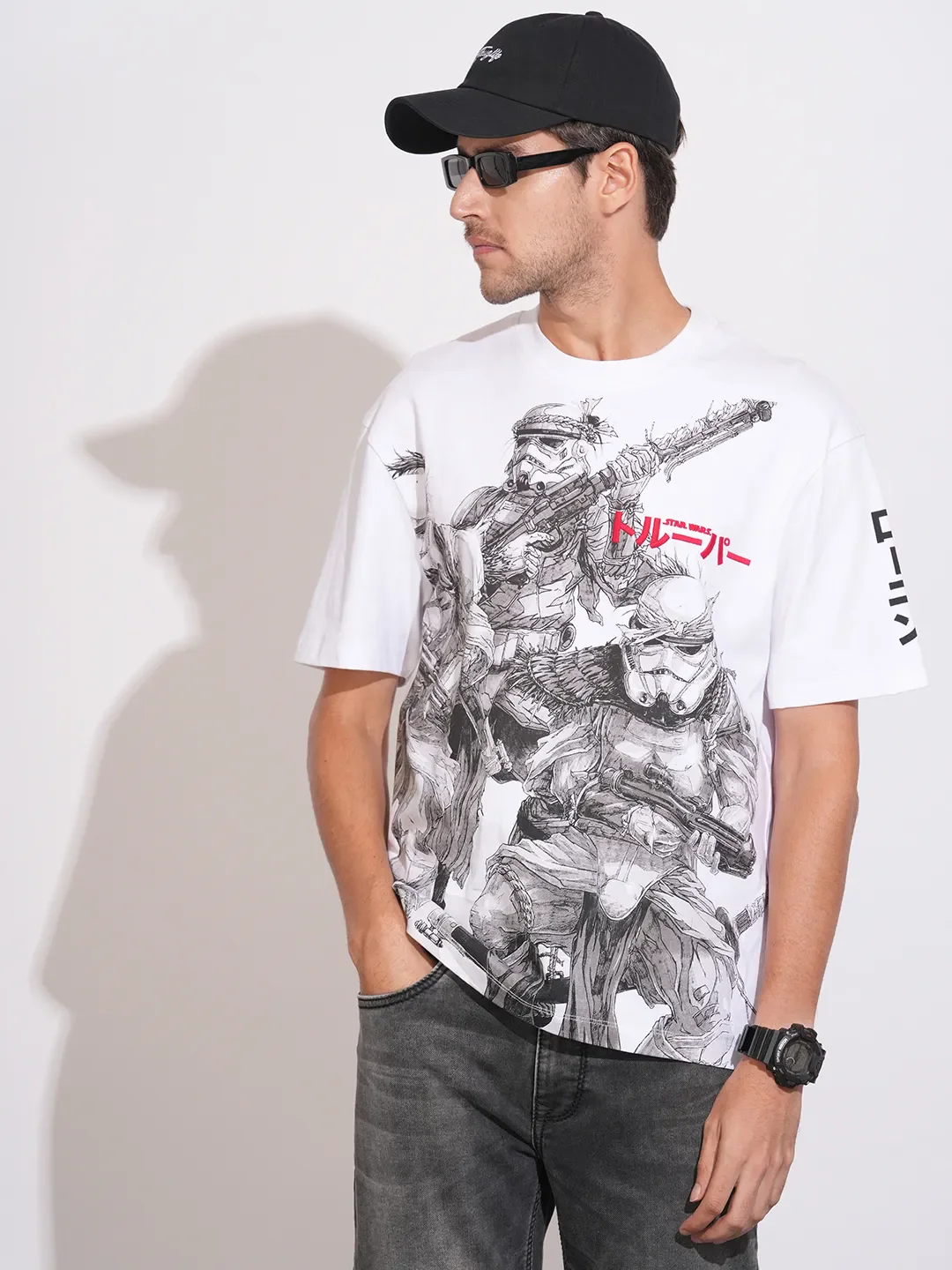 White Easy Fit Round Neck Men's T-Shirt by Being Human Clothing - Image 6