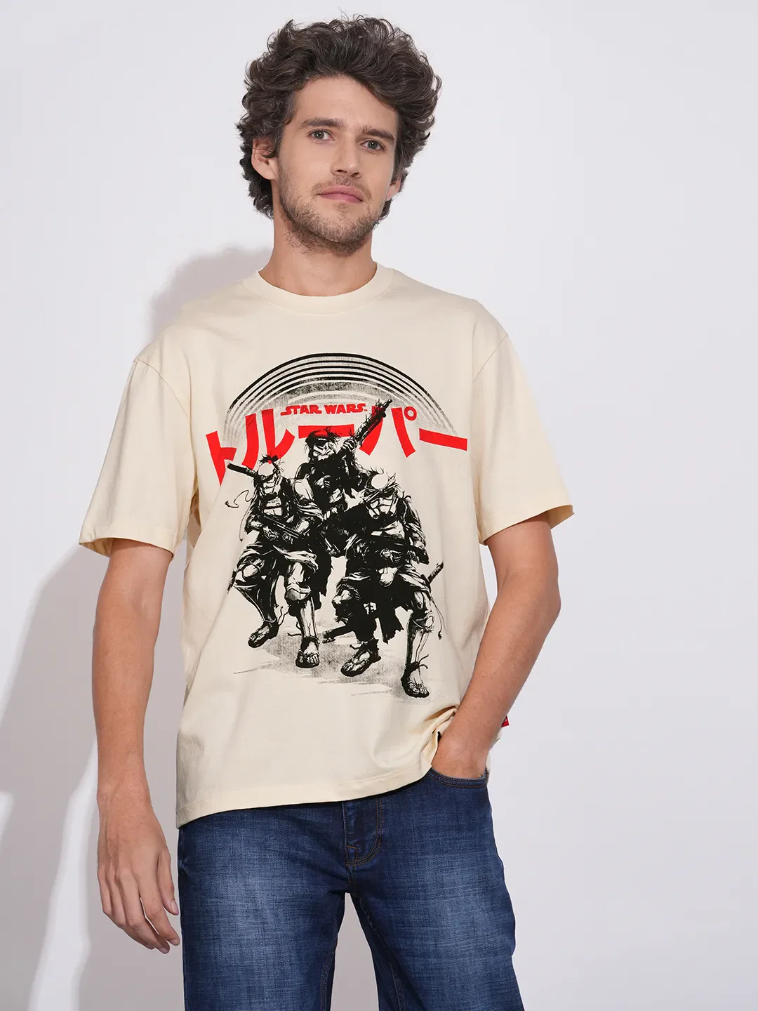 White Easy Fit Round Neck Men's T-Shirt by Being Human Clothing