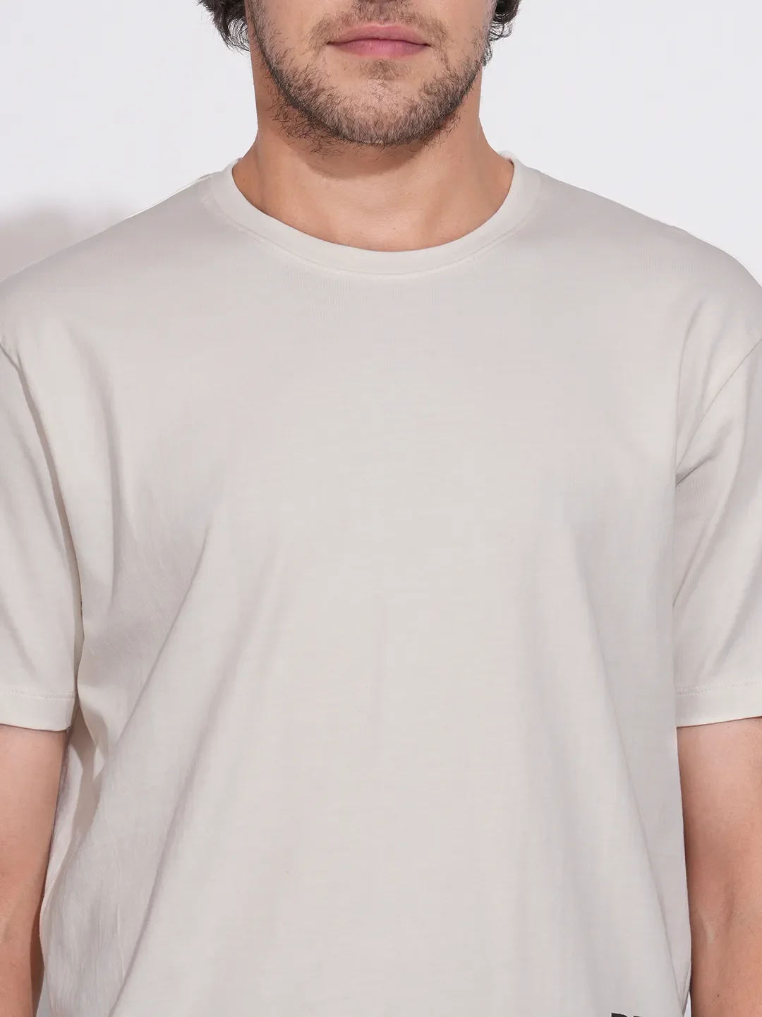 White Regular Fit Round Neck Men's T-Shirt by Being Human Clothing - Image 5
