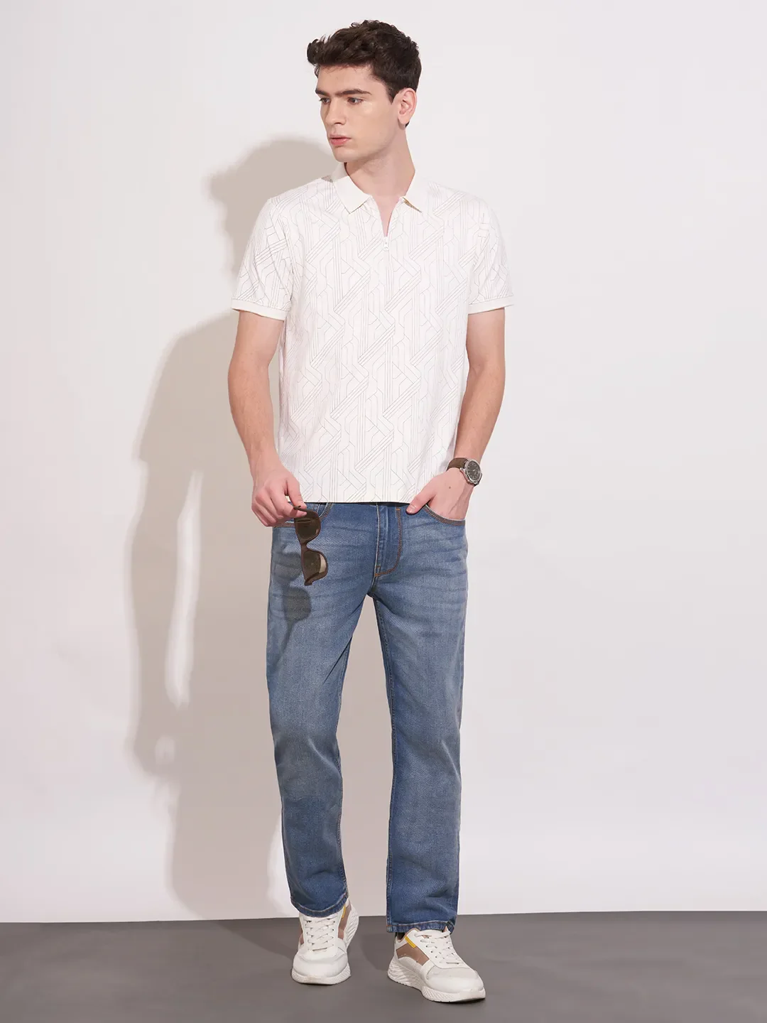 Blue Regular Fit Men's Polo T-Shirt by Being Human Clothing - Image 4