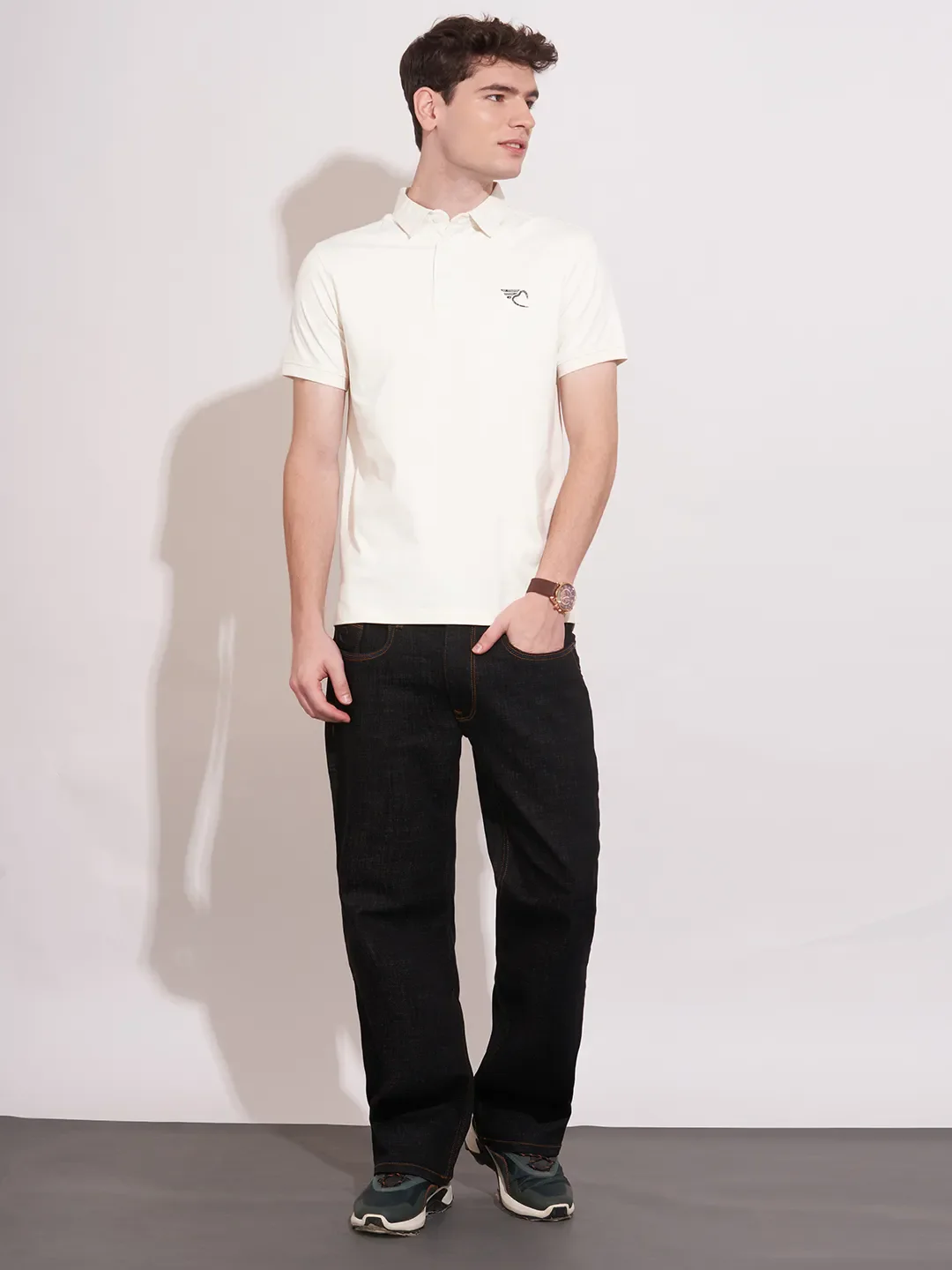 Blue Regular Fit Men's Polo T-Shirt by Being Human Clothing - Image 4