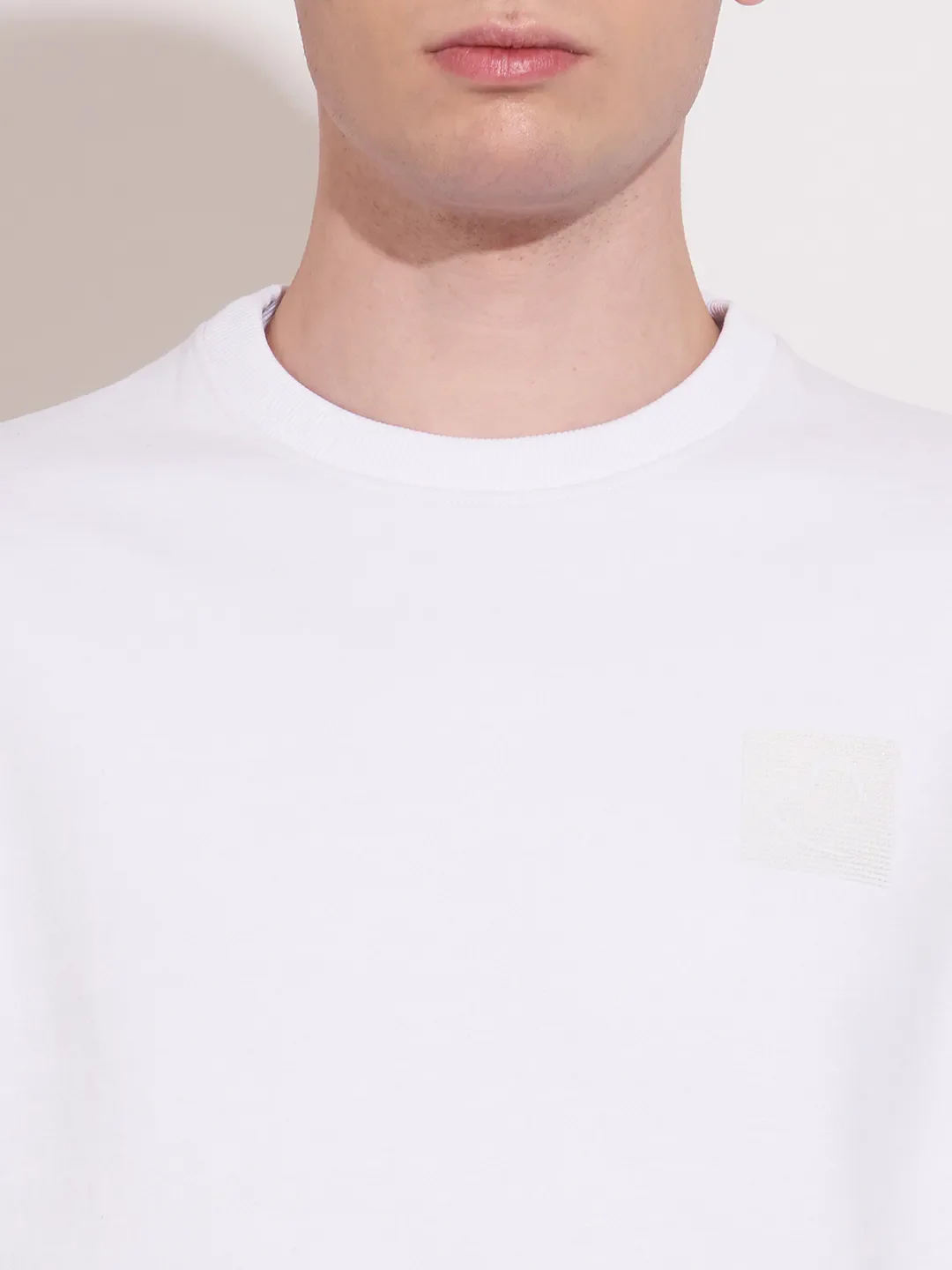 White Regular Fit Round Neck Men's Sweatshirt by Being Human Clothing - Image 5