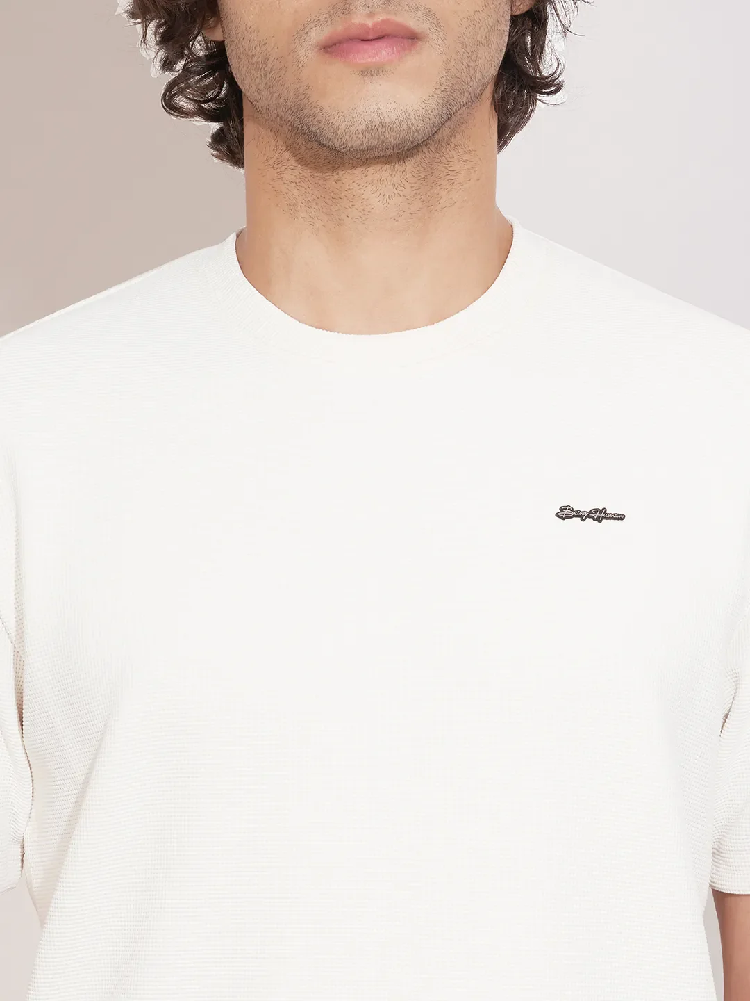 White Easy Fit Round Neck Men's T-Shirt by Being Human Clothing - Image 5