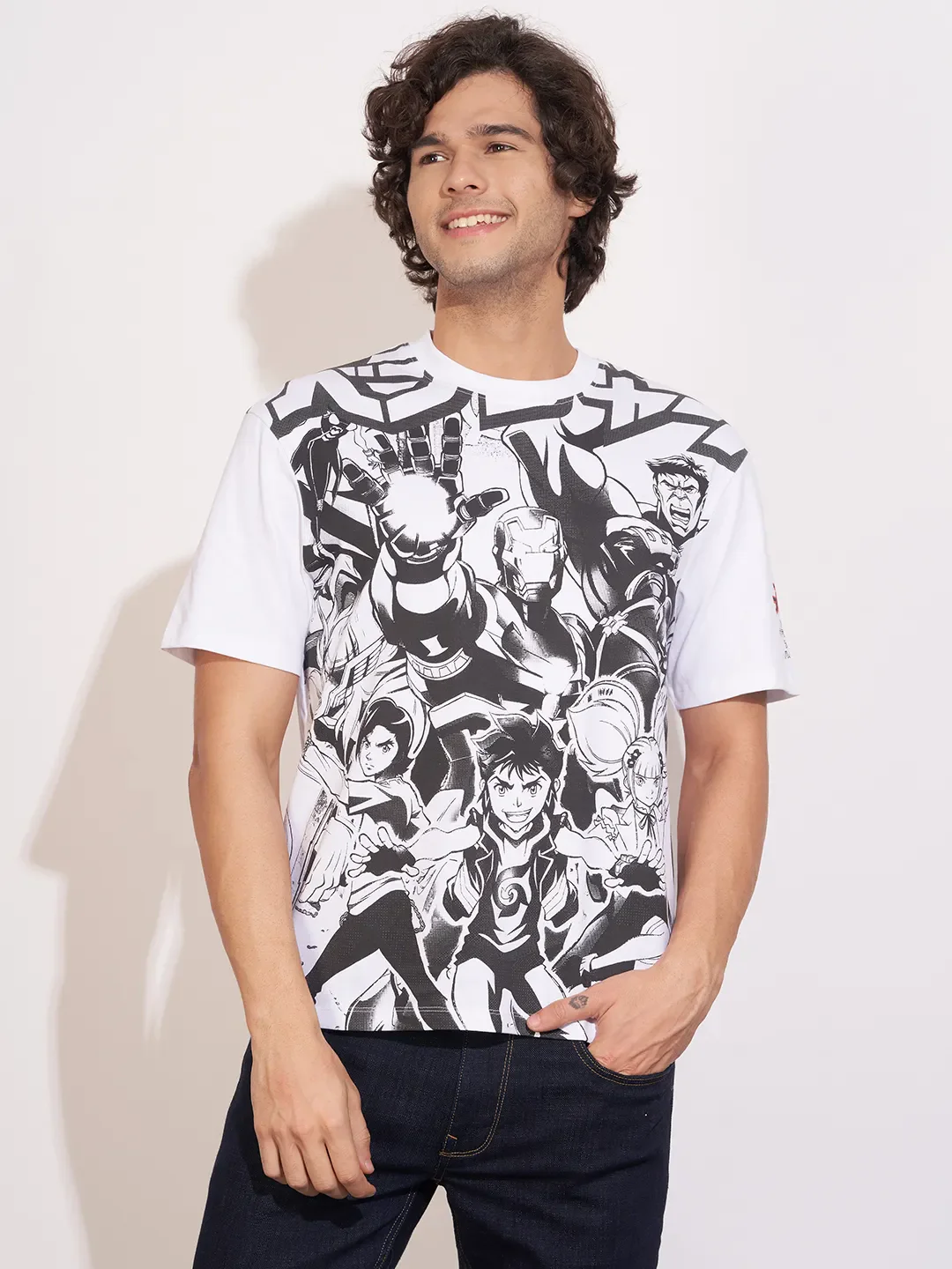 White Easy Fit Round Neck Men's T-Shirt by Being Human Clothing