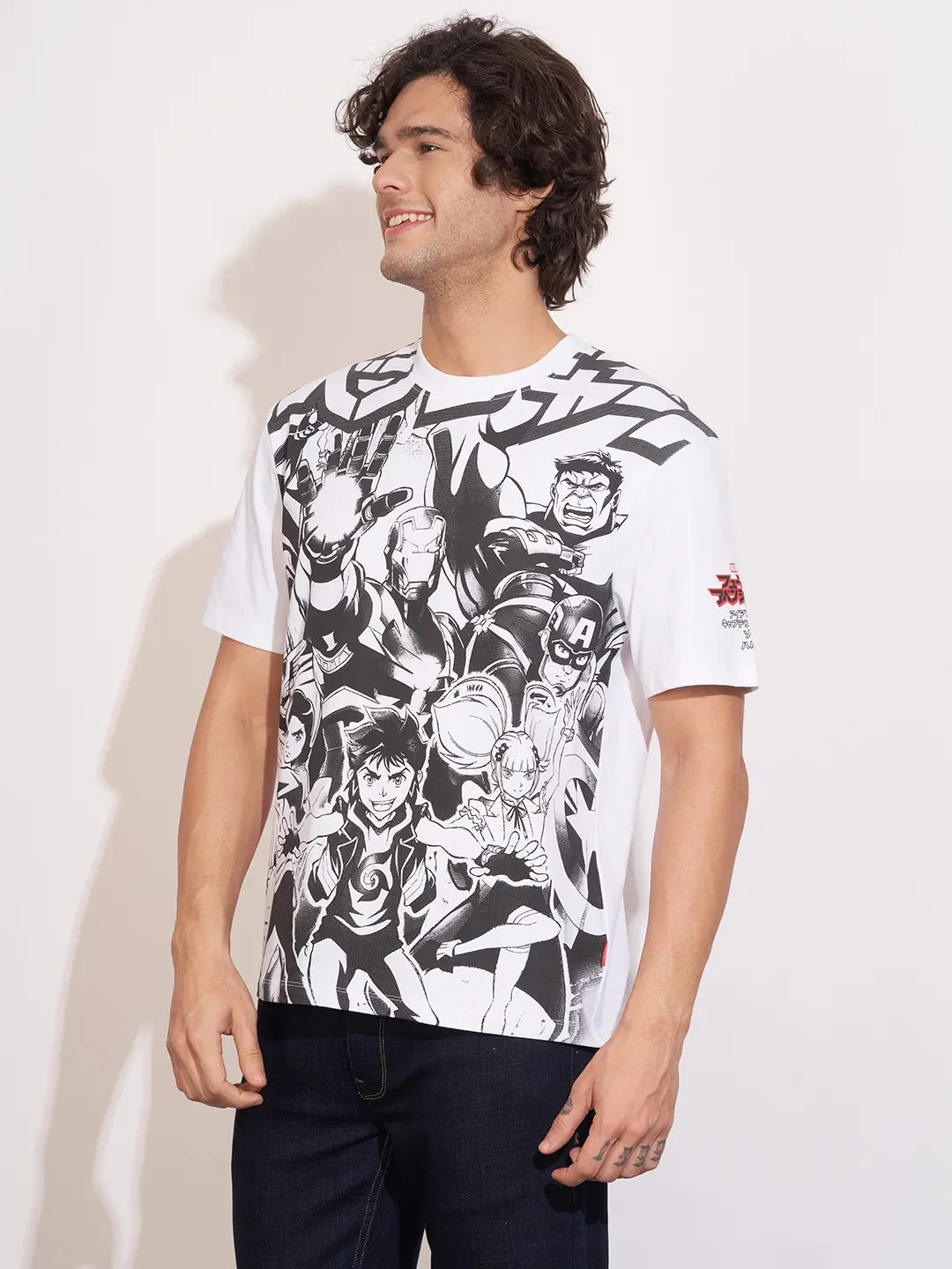 White Easy Fit Round Neck Men's T-Shirt by Being Human Clothing - Image 2