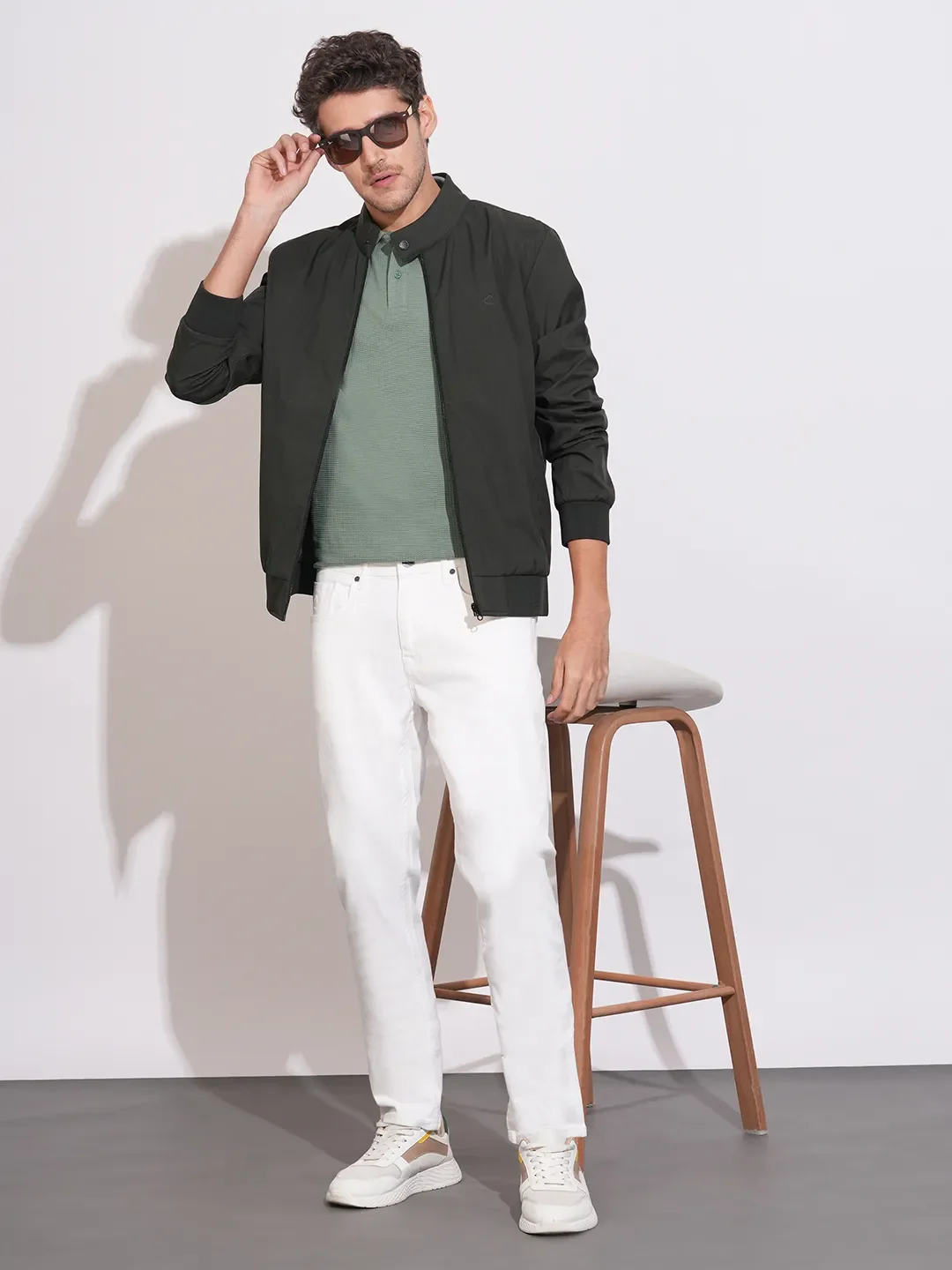 White Slim Fit Denims For Men By Being Human Clothing - Image 4