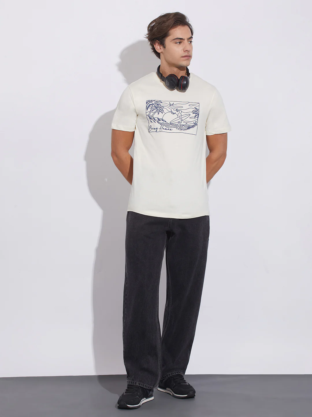 Black Anti Fit Denims for Men by Being Human Clothing - Image 4