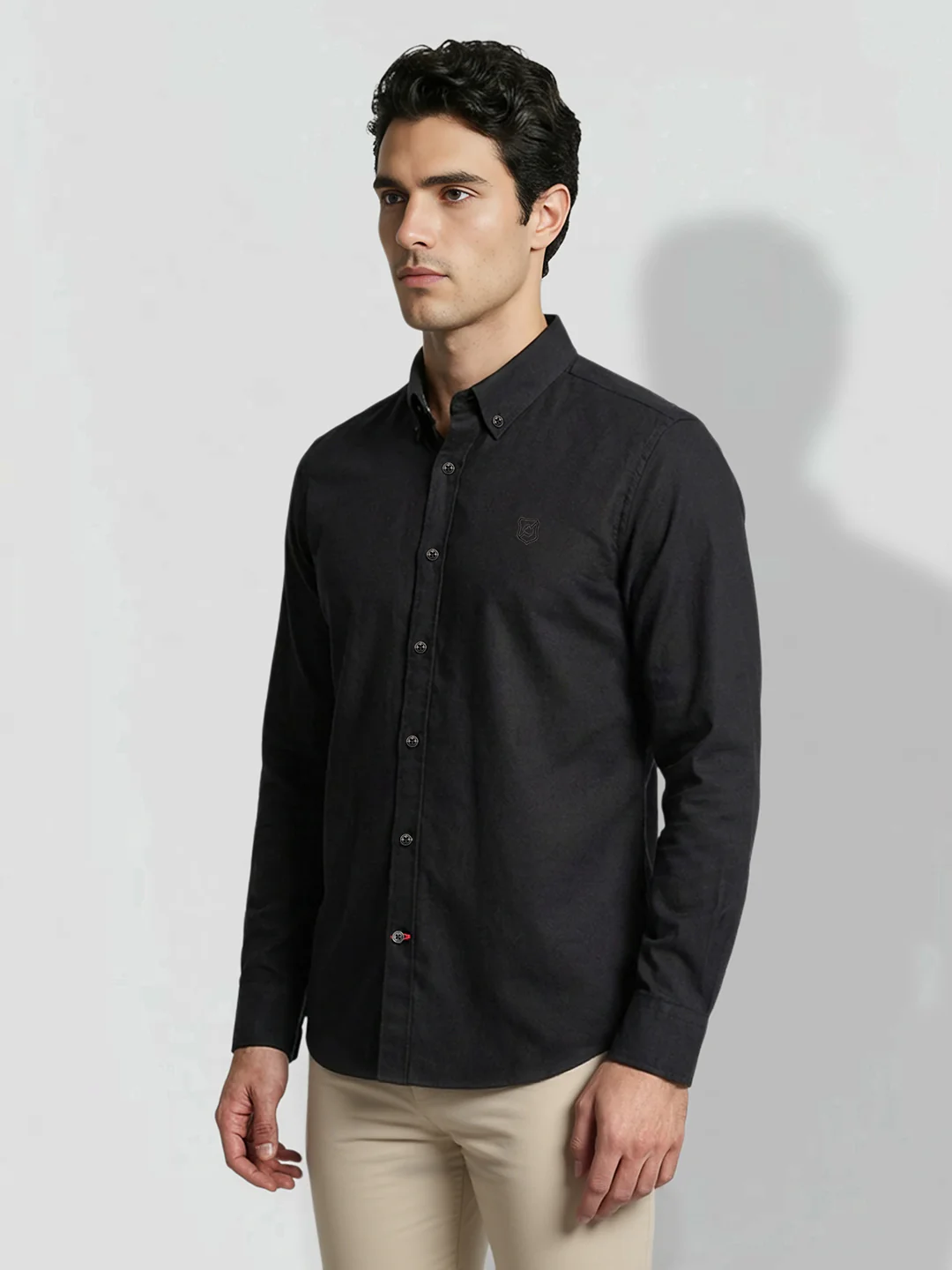 Black Moderno Fit Men's Long Sleeves Shirt by Being Human Clothing - Image 2