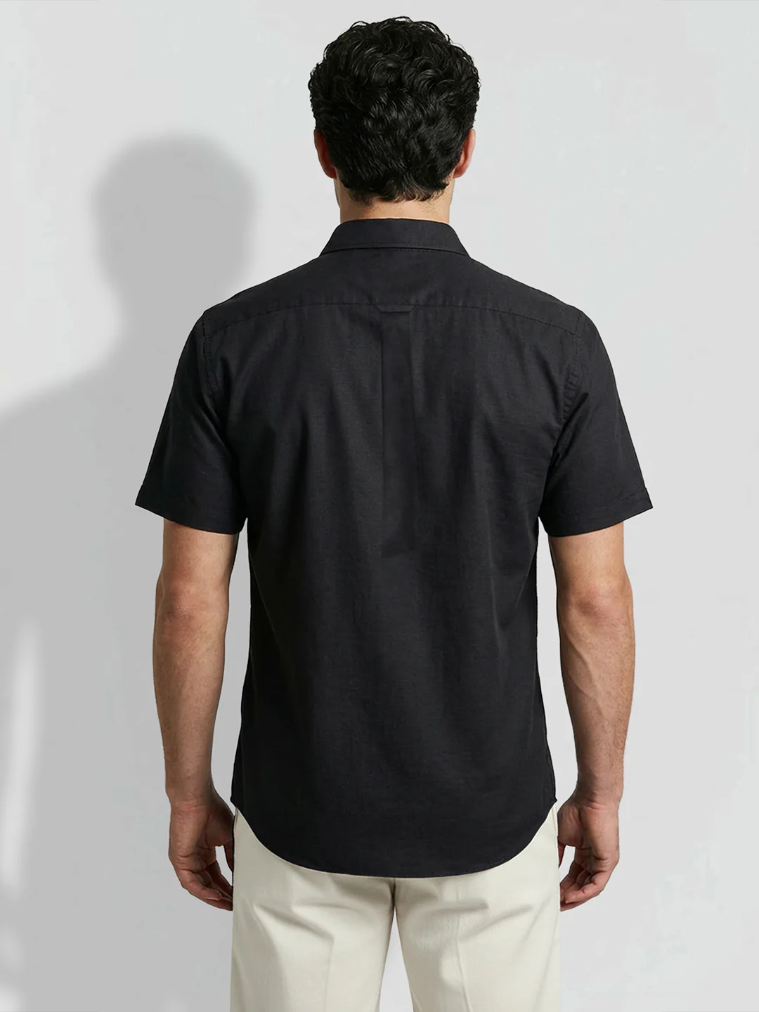 Black Moderno Fit Men's Short Sleeves Casual Shirt by Being Human Clothing - Image 3