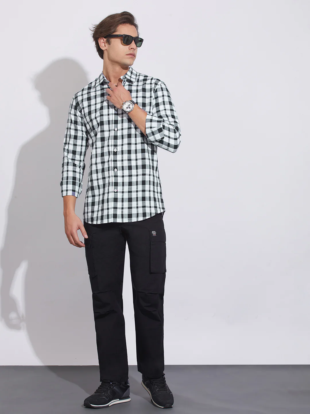 Black Moderno Fit Regular Collar Men's Shirt by Being Human Clothing - Image 4