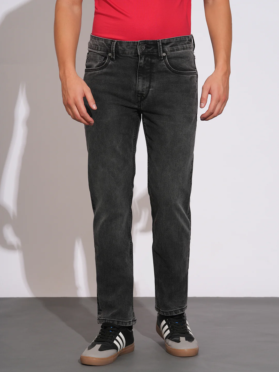 Black Straight Fit Denims for Men by Being Human Clothing
