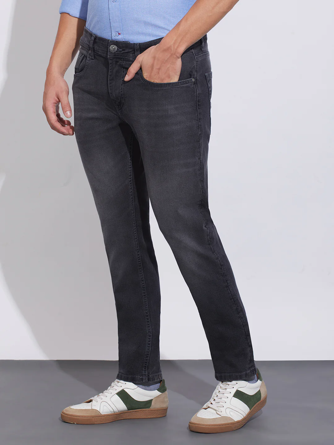 Black Tone Slim Fit Denims for Men by Being Human Clothing - Image 2