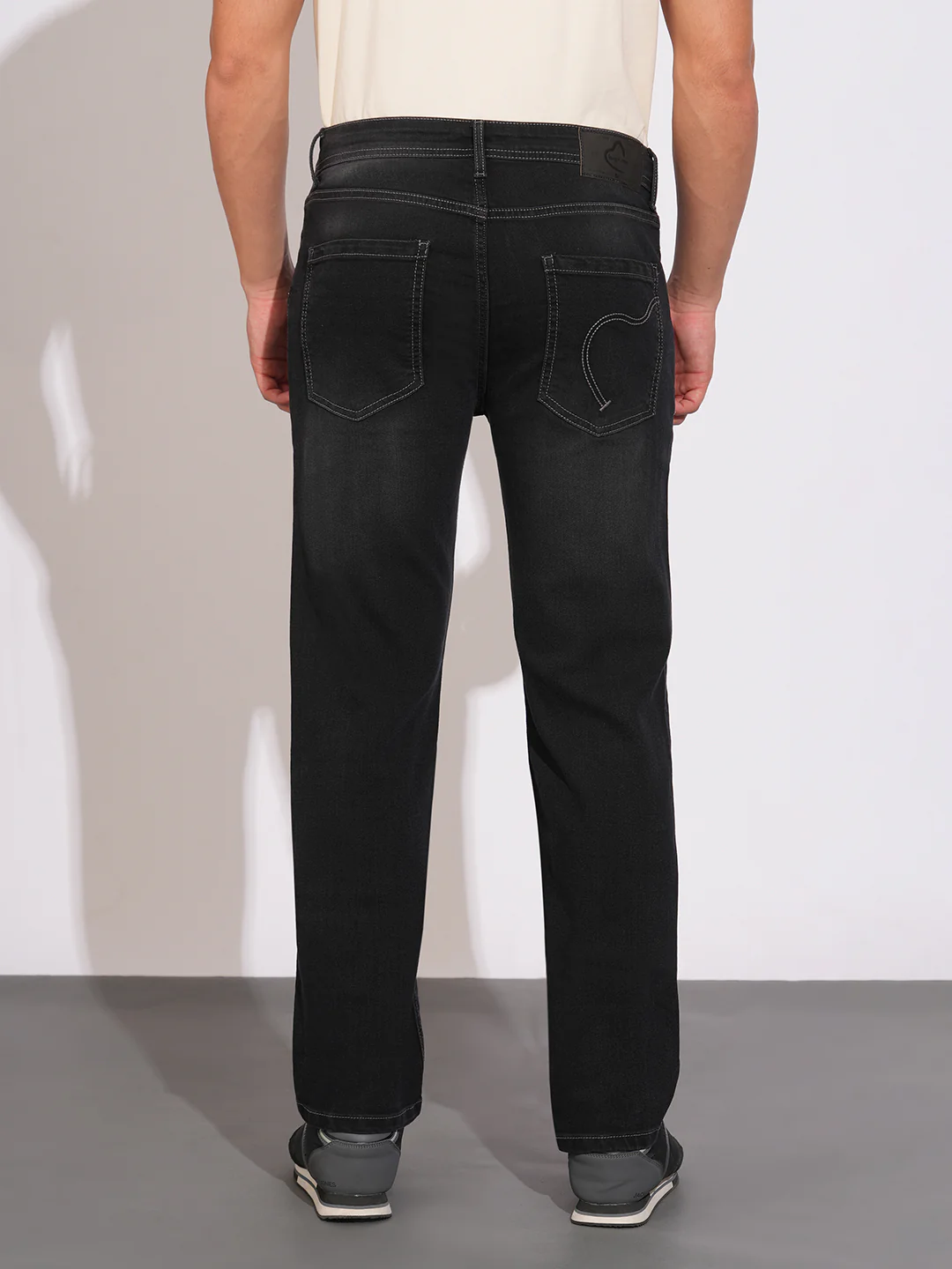 Black Tone Straight Fit Denims for Men by Being Human Clothing - Image 3