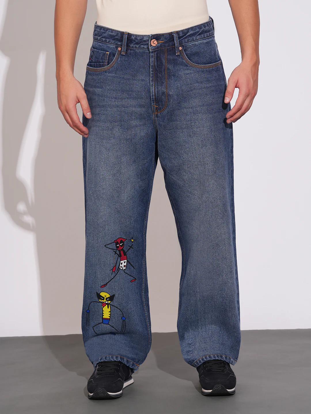 Blue Barrel Fit Denims for Men by Being Human Clothing