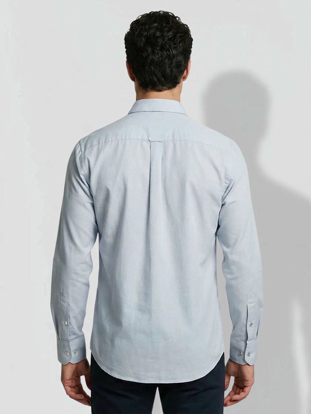 Blue Moderno Fit Men's Long Sleeves Casual Shirt by Being Human Clothing - Image 3