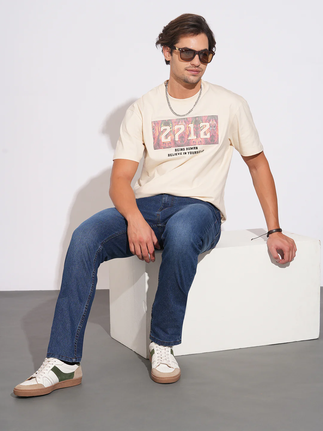 Blue Slim Fit Denims for Men by Being Human Clothing - Image 4