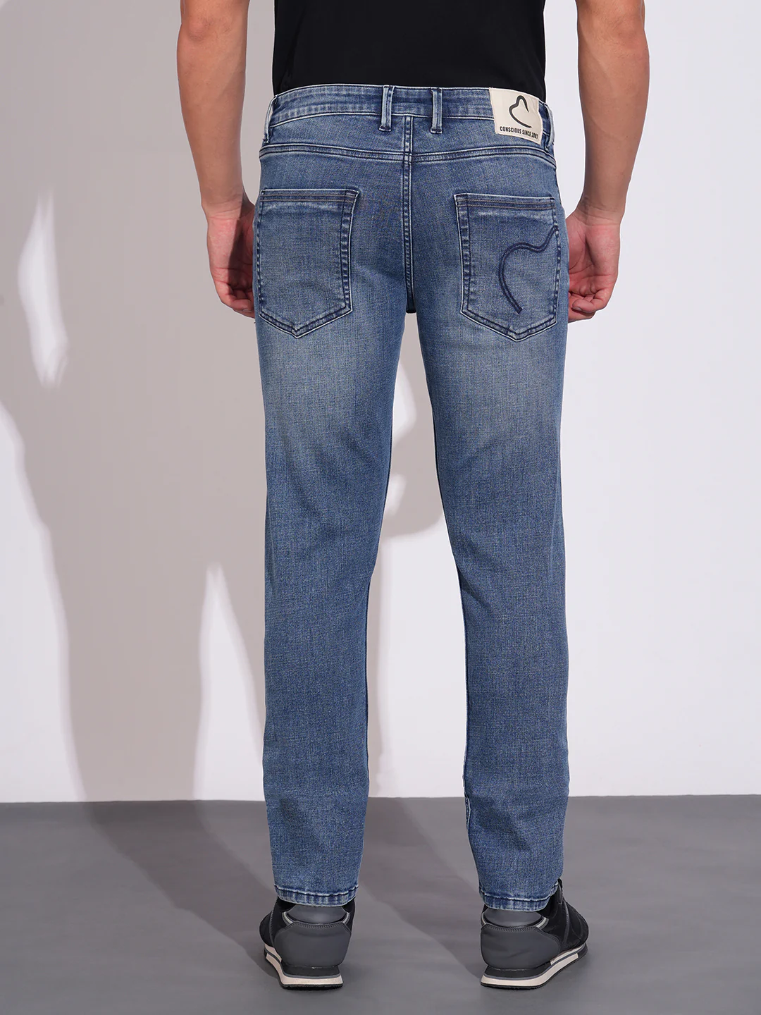 Blue Straight Fit Denims for Men by Being Human Clothing - Image 3