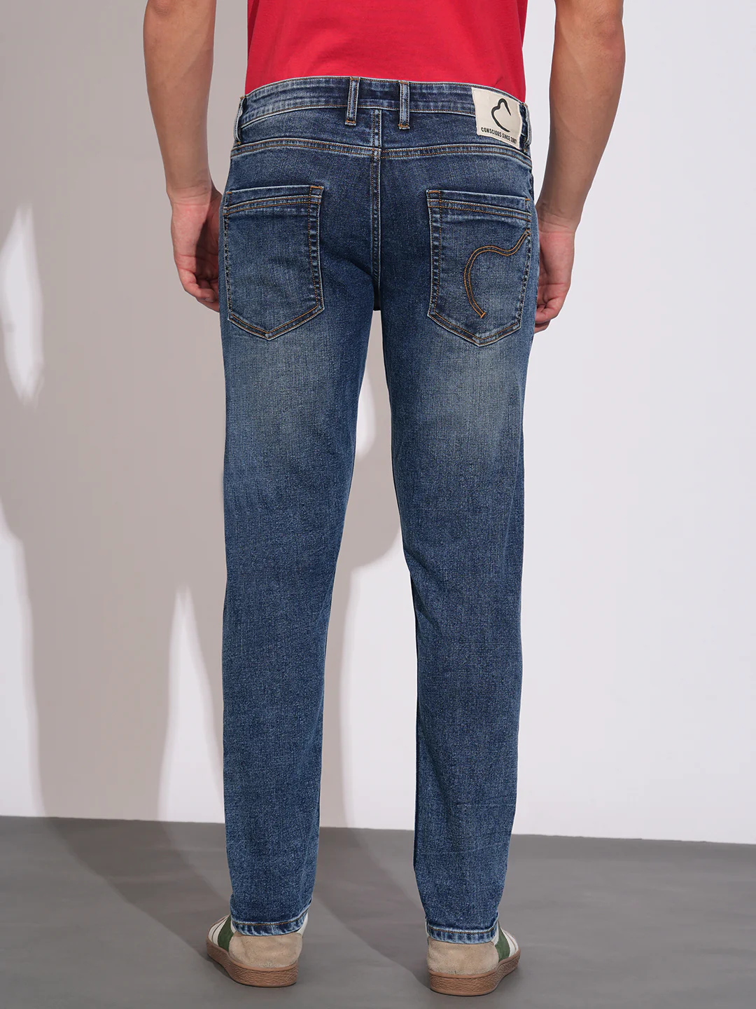 Blue Straight Fit Denims for Men by Being Human Clothing - Image 3