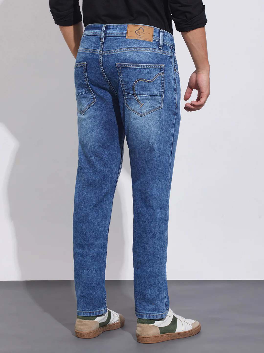 Blue Straight Fit Denims for Men by Being Human Clothing - Image 3