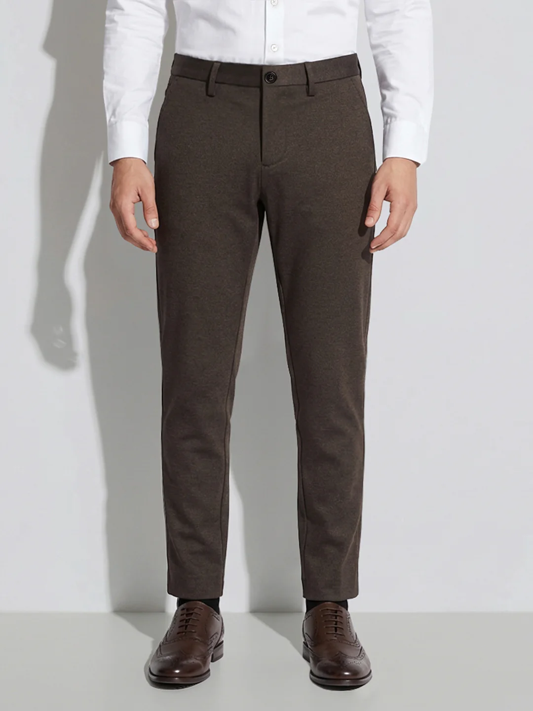 Brown Men's Cropped Chinos by Being Human Clothing