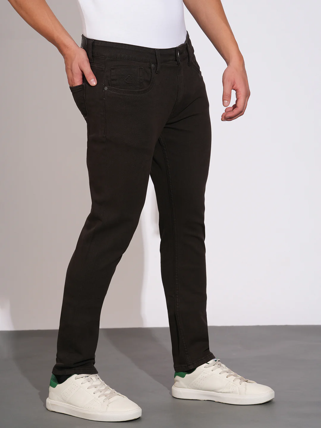 Brown Slim Fit  Denims for Men by Being Human Clothing - Image 2