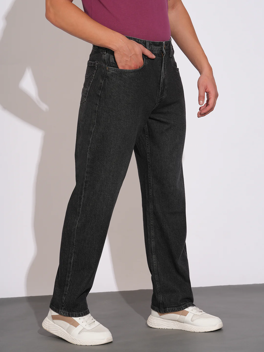 Carbon Black Anti Fit Denims for Men by Being Human Clothing - Image 2