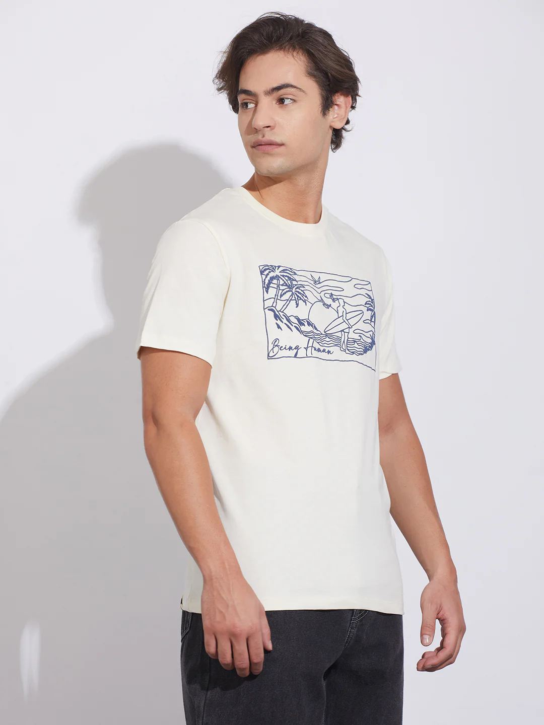 Cloud Dancer Moderno Fit Crew Neck Men's T-Shirt by Being Human Clothing - Image 2